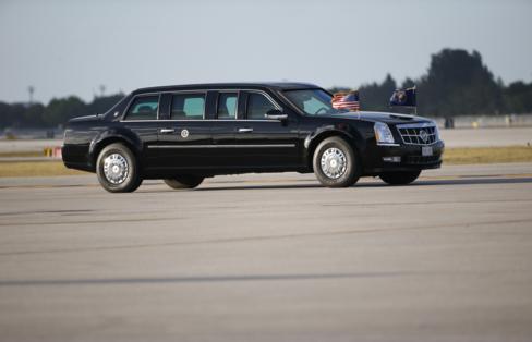 Автомобиль Дональда Трампа Cadillac One. AP Photo/ Wilfredo Lee