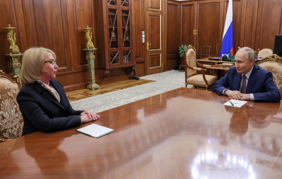 Ирина Гехт и президент РФ Владимир Путин. Михаил Метцель/ ТАСС