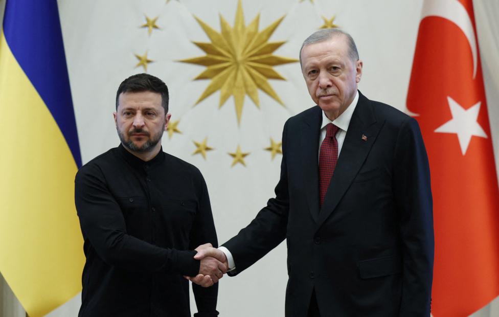 Владимир Зеленский и президент Турции Реджеп Тайип Эрдоган. Mustafa Kamaci/ Turkish Presidential Press Office/ Handout via REUTERS