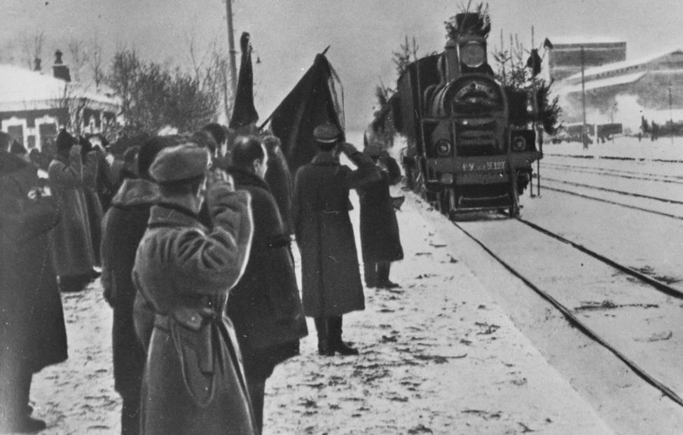 Паровоз У-127 с телом Владимира Ленина, 23 января 1924 года. ТАСС