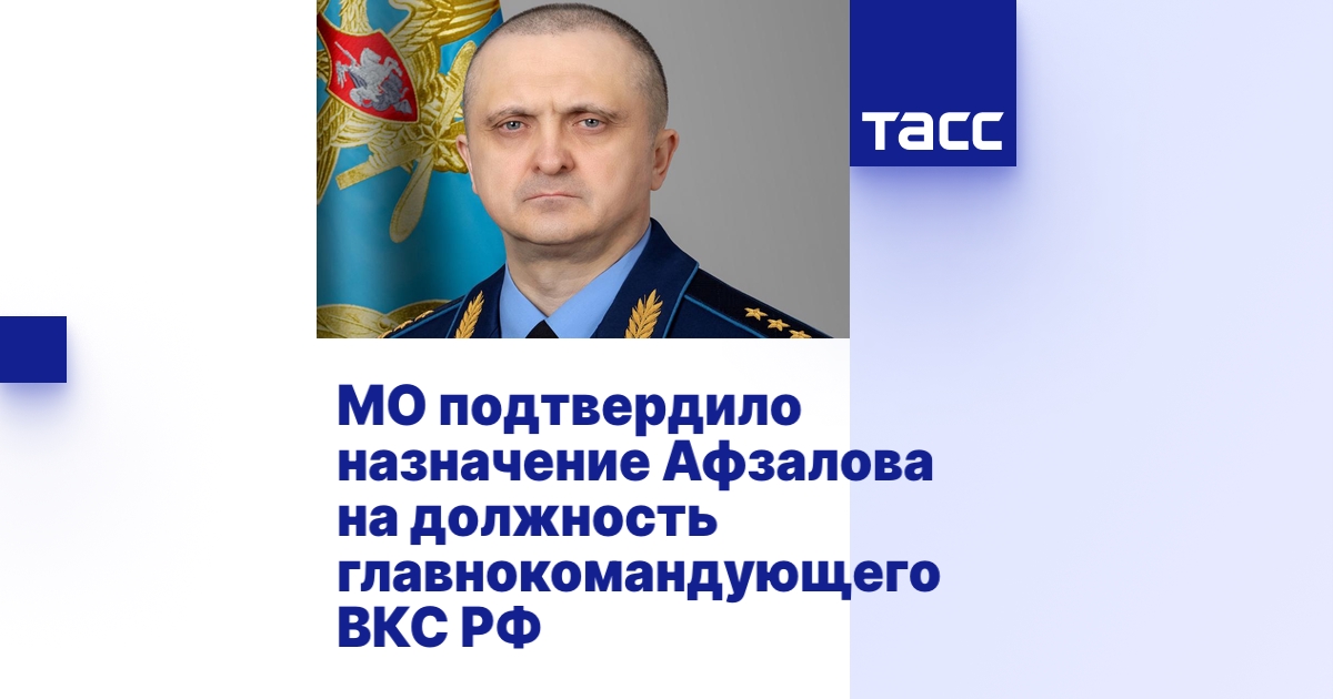 МО подтвердило назначение Афзалова на должность главнокомандующего ВКС РФ
