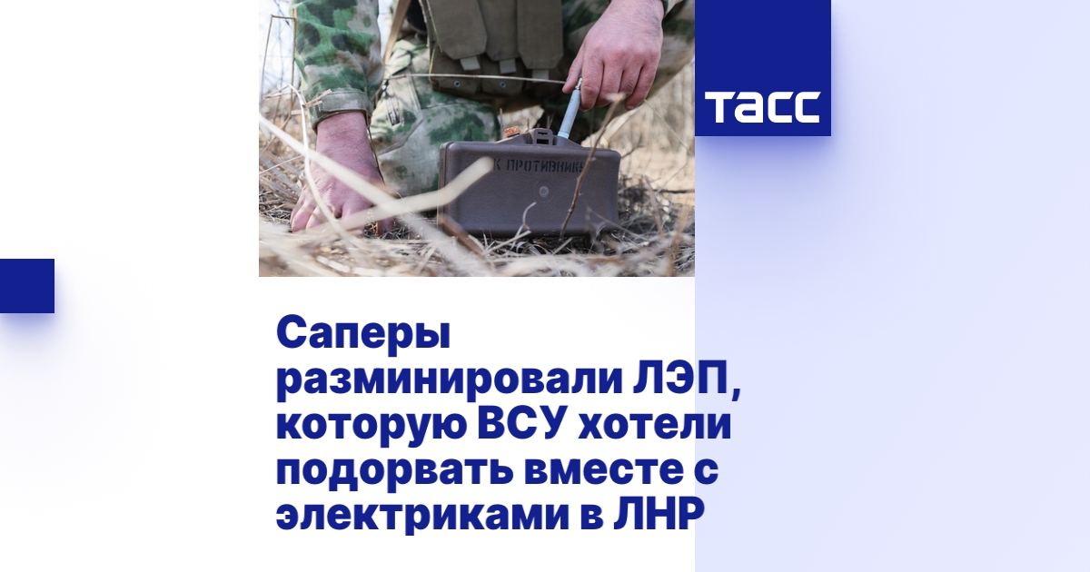 Саперы разминировали ЛЭП, которую ВСУ хотели подорвать вместе с ...