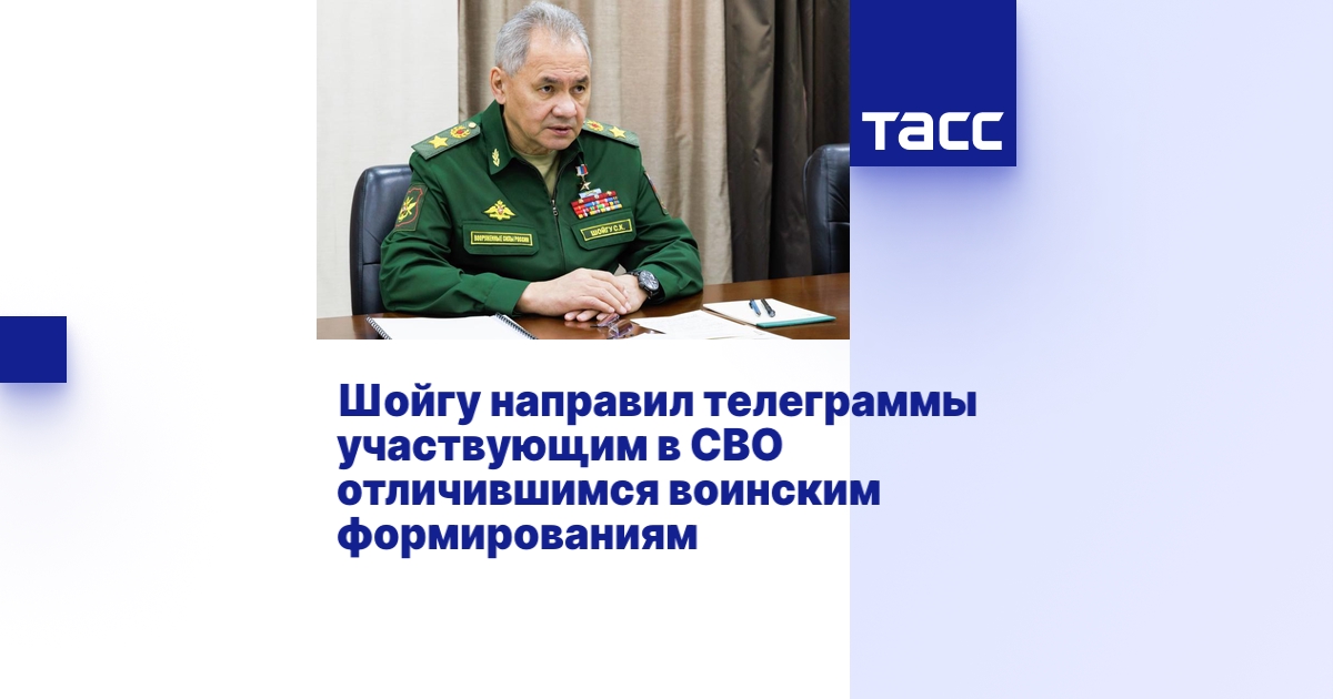 Шойгу направил телеграммы участвующим в СВО отличившимся воинским ...