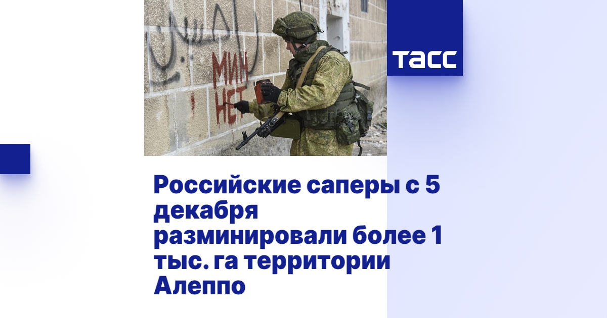 Российские саперы с 5 декабря разминировали более 1 тыс. га территории ...