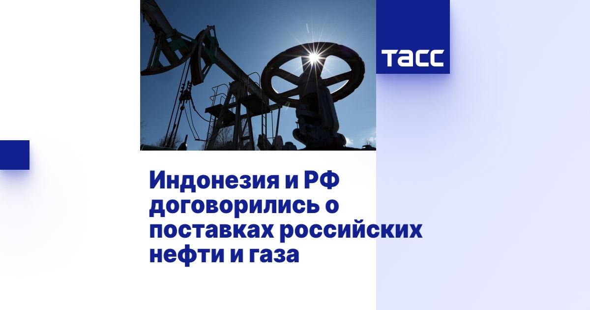 Индонезия и РФ договорились о поставках российских нефти и газа