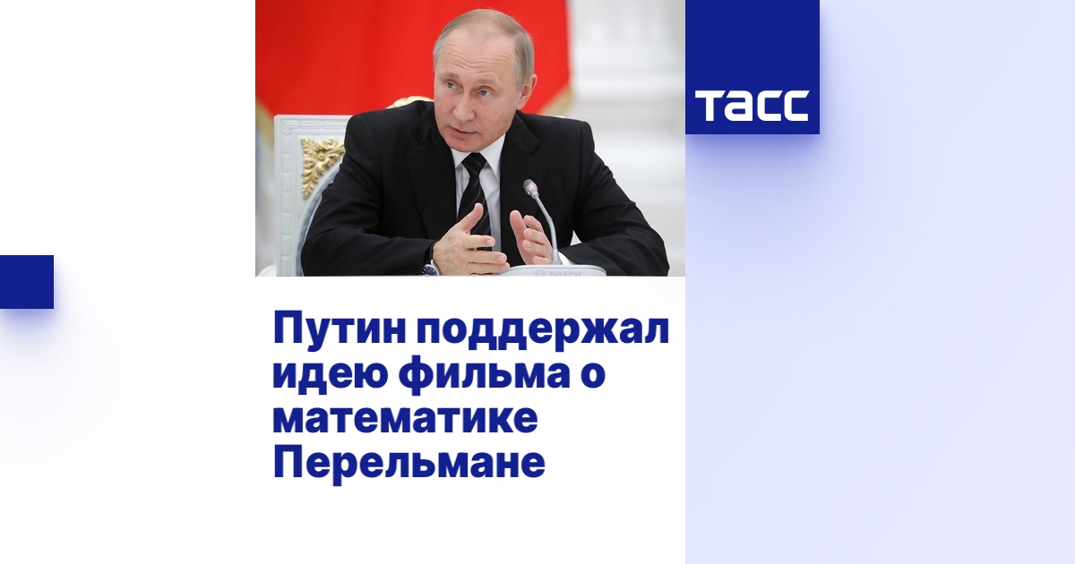Путин поддержал идею фильма о математике Перельмане - ТАСС