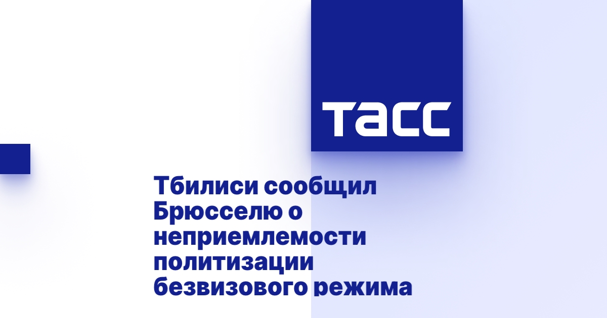 Тбилиси сообщил Брюсселю о неприемлемости политизации безвиз