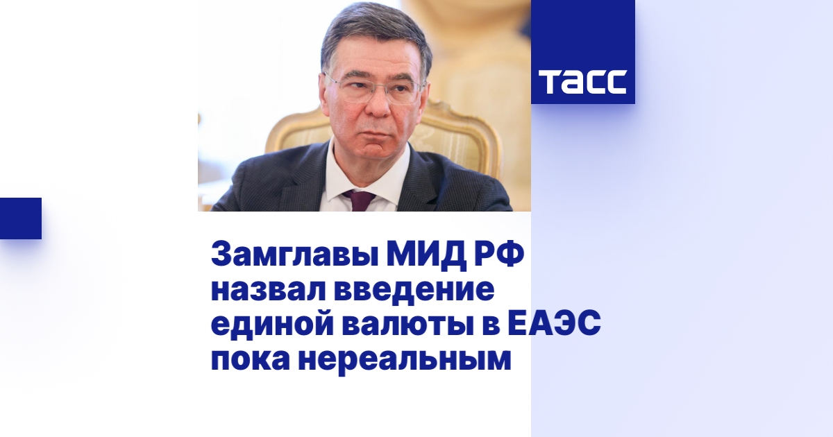 Замглавы МИД РФ назвал введение единой валюты в ЕАЭС пока нереальным