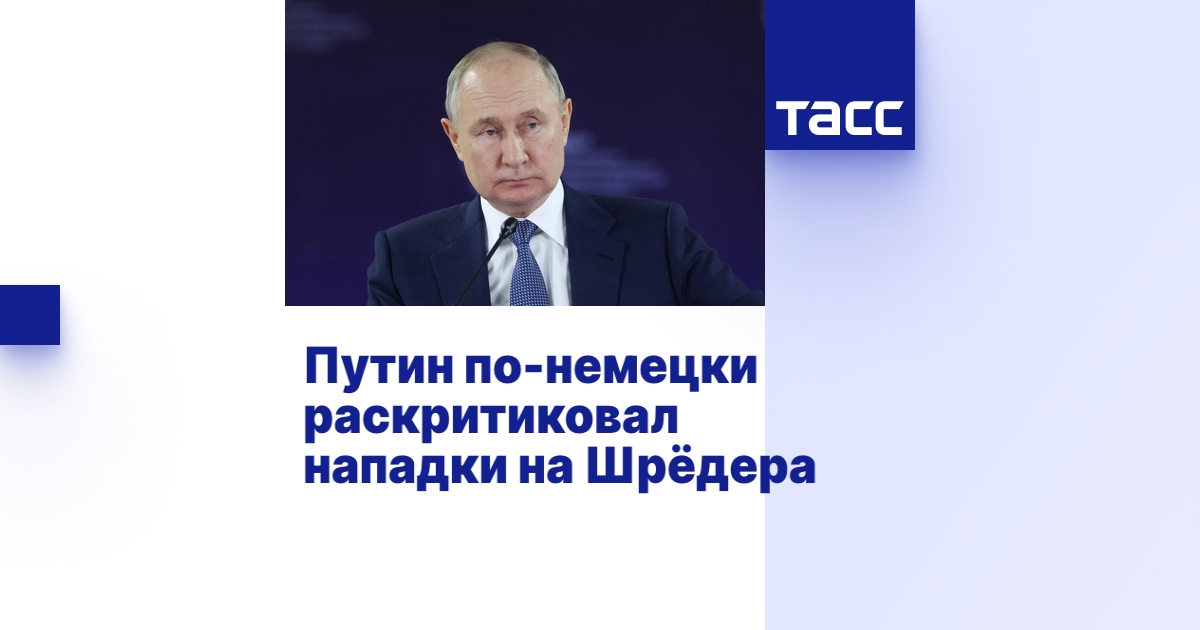 Путин по-немецки раскритиковал нападки на Шрёдера