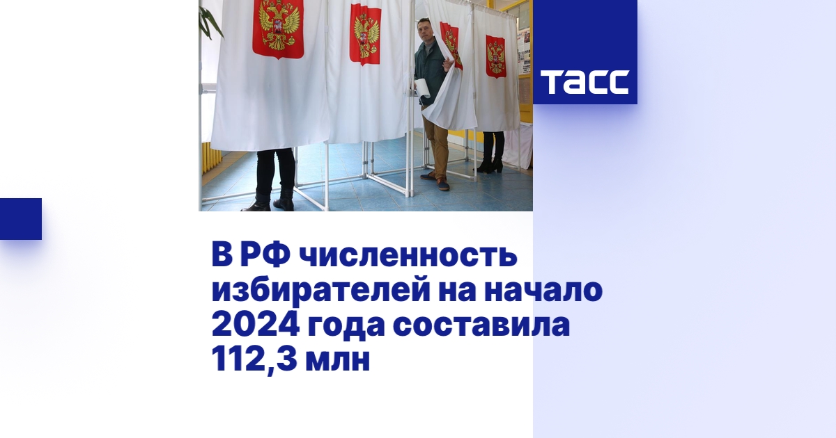 В РФ численность избирателей на начало 2024 года составила 112,3 млн