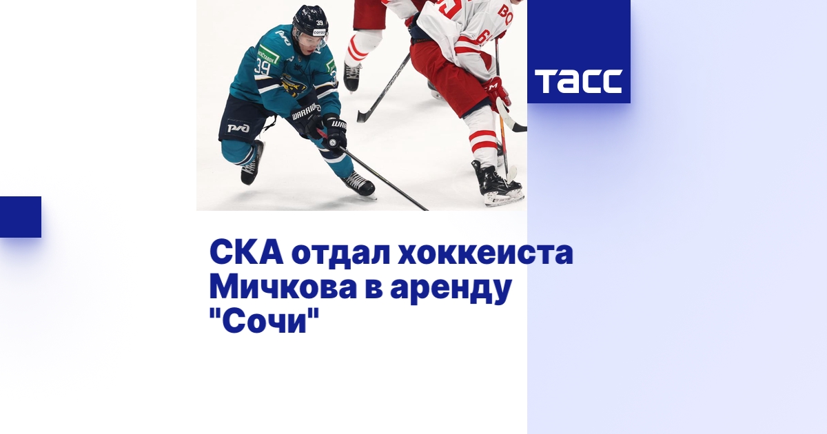 СКА отдал хоккеиста Мичкова в аренду "Сочи"
